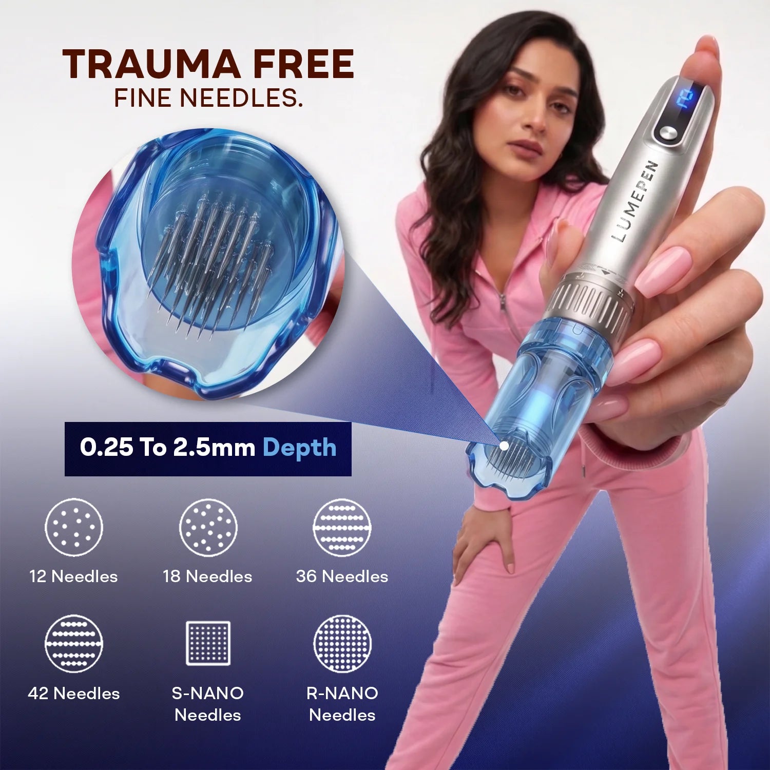 LUMEPEN® PRO Microneedling Pen W/ Free Hyaluronic Acid + 8 Cartridges