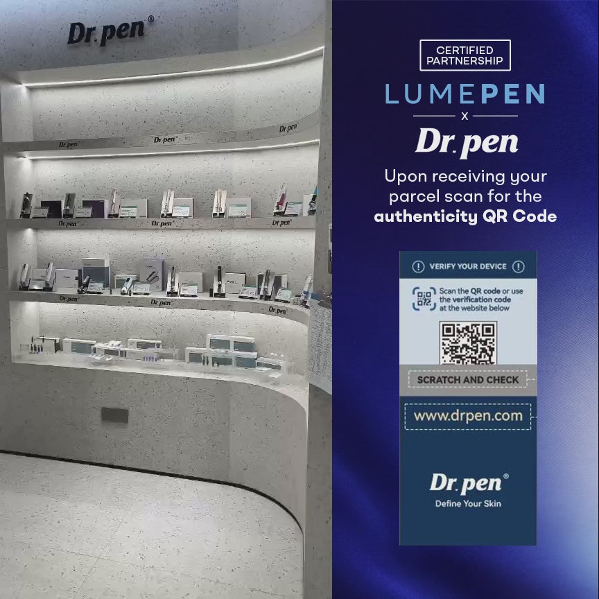 lumepen and dr pen certified partnership video. check the authenticity qr code after receiving your parcel